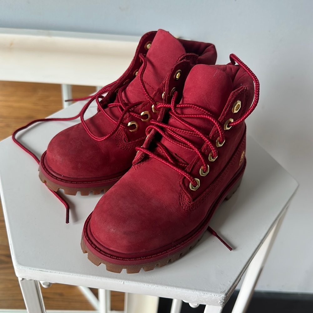 Red Toddler Timberland Boots 9C